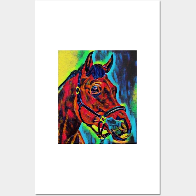 Colourful Horse Wall Art by kazboart